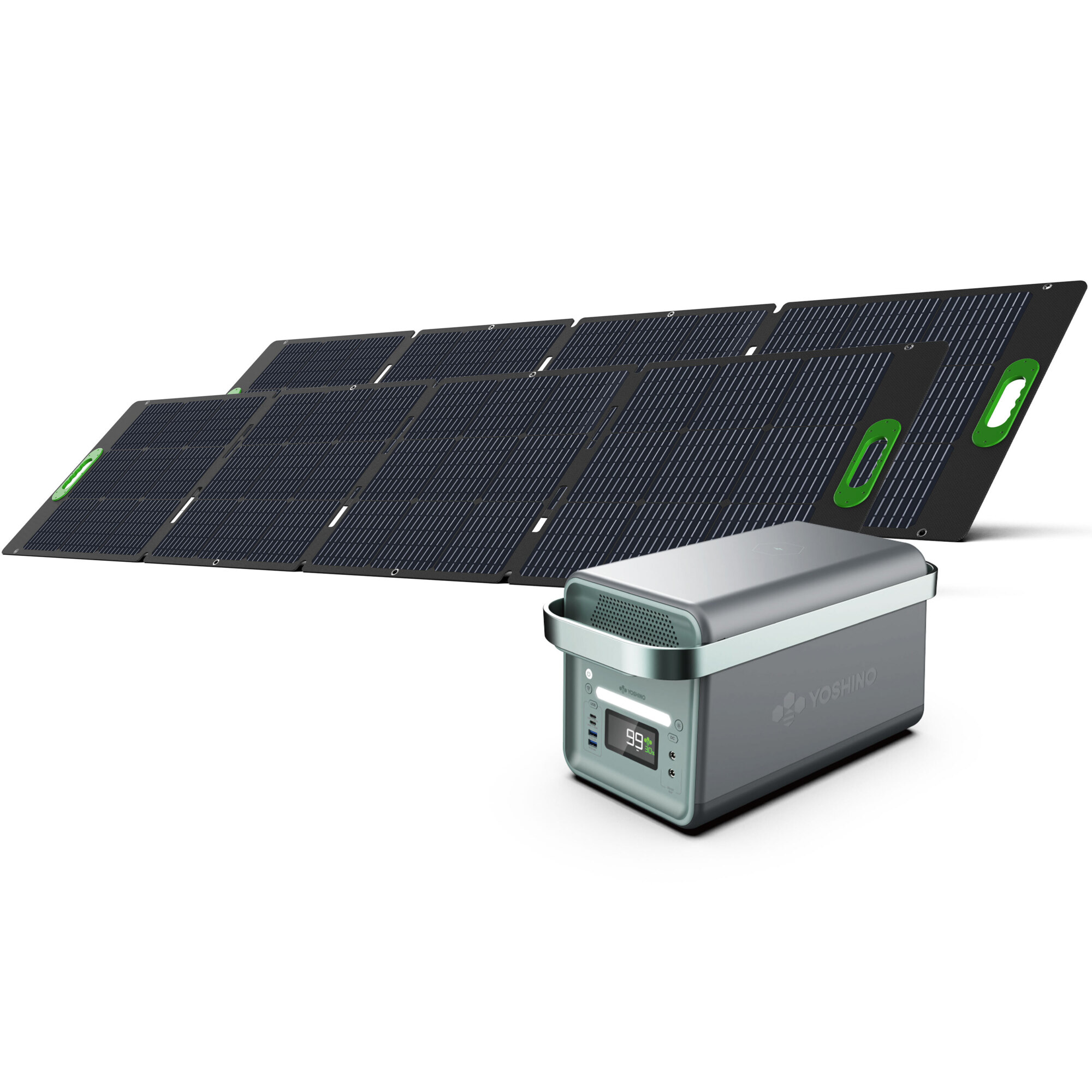 Yoshino Solid-State Solar Generator Bundle - 2000W + (2) 200W Panels, 3000 Surge Watts, 1326Wh Capacity, Model# K20SP22